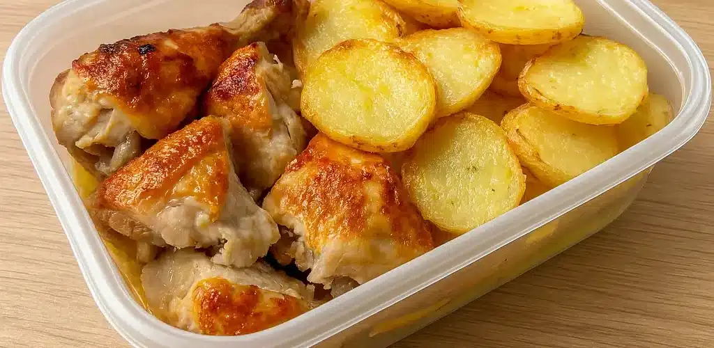 Pollo asado con patatas